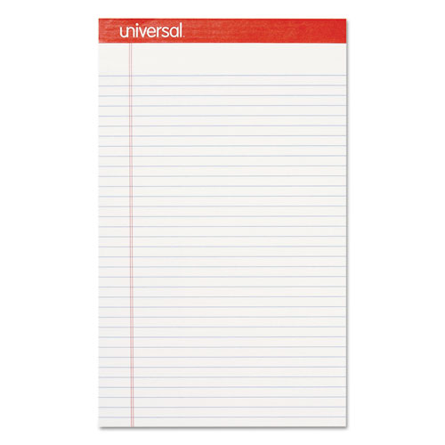 Universal Perforated Ruled Writing Pads Wide/Legal Rule White 50 Sheets 8.5 x 14 Dozen product image