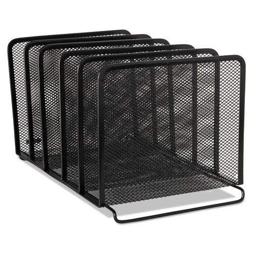 Rolodex Black Mesh Stacking Sorter Five Sections Metal 8 1/4 x 14 3/8 x 7 7/8 product image