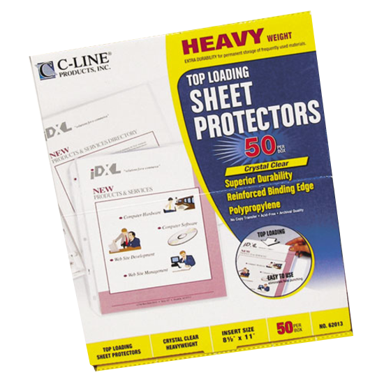 Clear Heavyweight Polypropylene Letter Sheet Protectors Box of 100 product image
