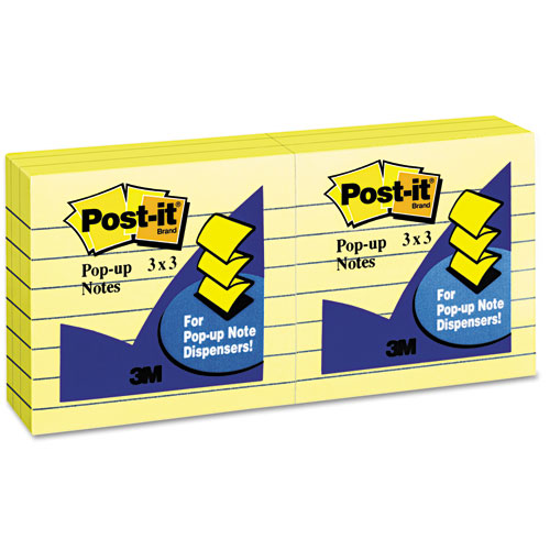 Original Canary Yellow Pop-Up Refill Lined 3 x 3 100-Sheet Pack of 6 product image