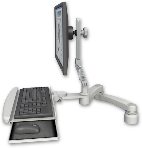 Ultra 510 LCD Desk Mount with 1" Riser/Bent Keyboard Tray/20" Double-Arm product image