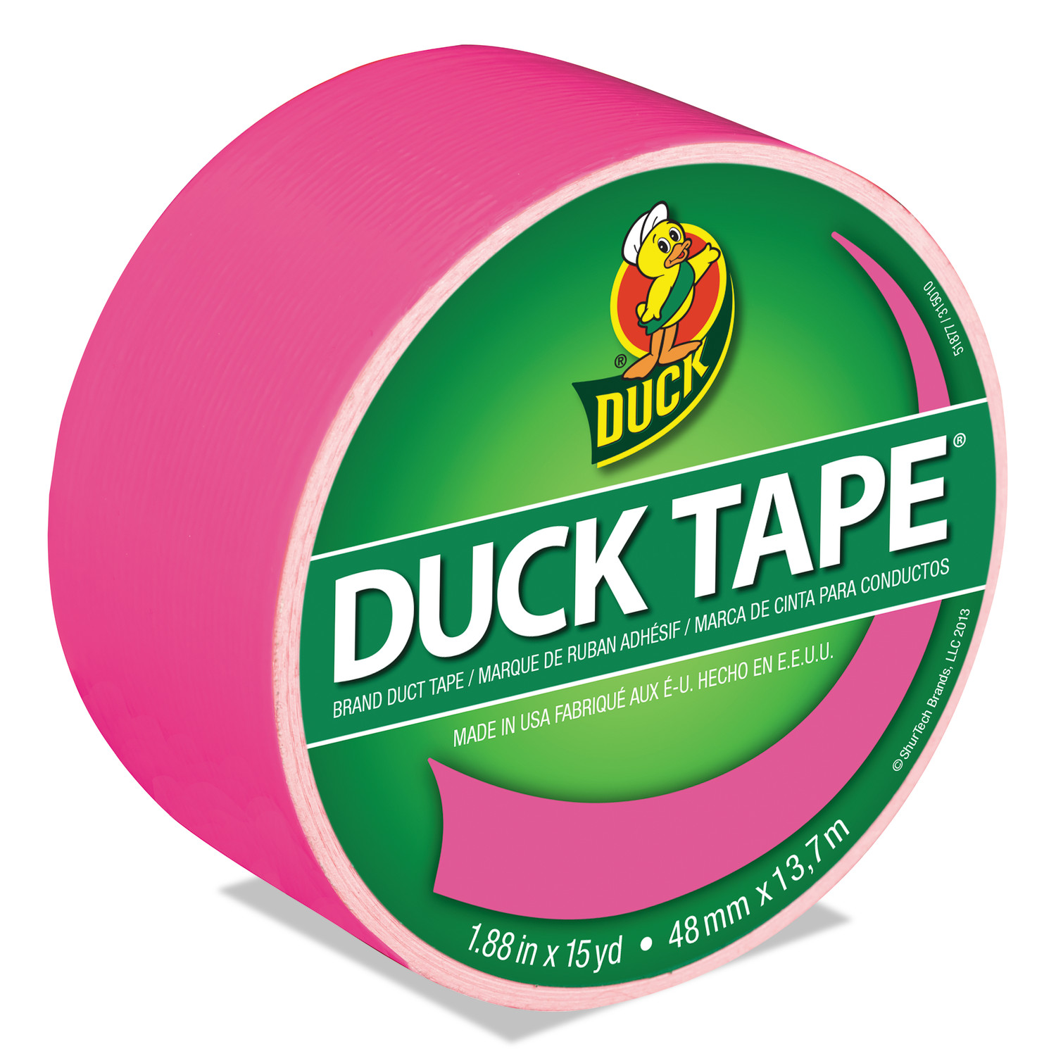 Duck® Colored Duct Tape 3" Core 1.88" x 15 yds Neon Pink product image