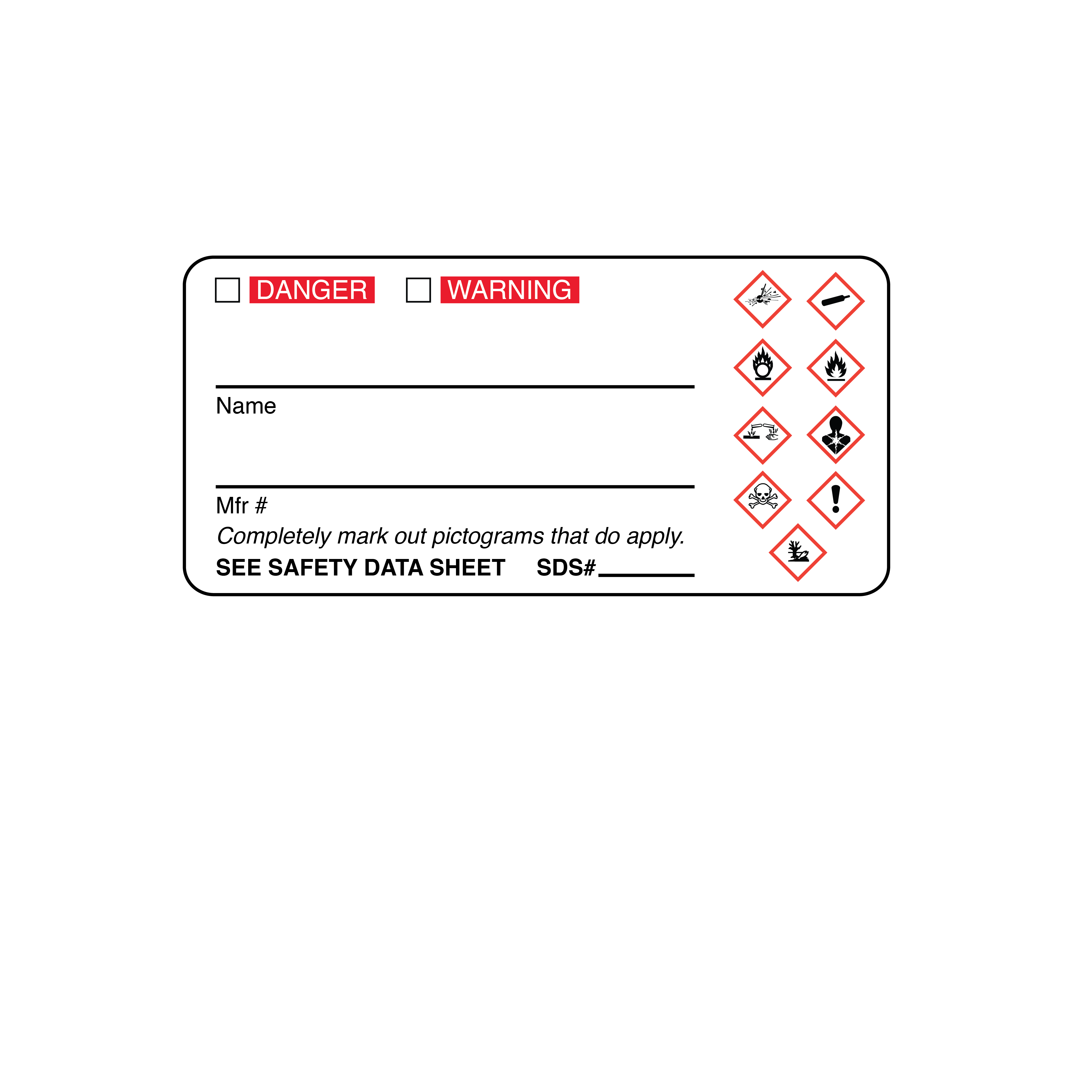 Danger Warning Self-Laminating GHS Label Roll product image