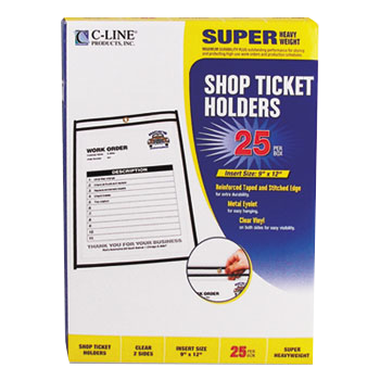 C-Line® Shop/Job Ticket Holders Stitched Clear 9" x 12" Box of 25 product image
