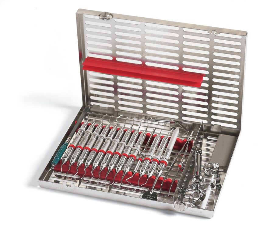 MTO Signature Cassette 8 X 11 16 Instruments Red Hinge | Benco Dental