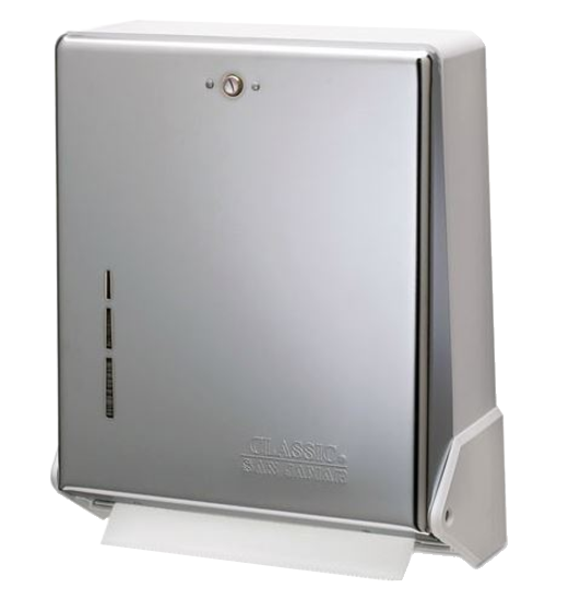 Sanjamar True Fold Metal Front Cabinet Towel Dispenser 11 5/8 x 5 x 14 1/2 Chrome product image