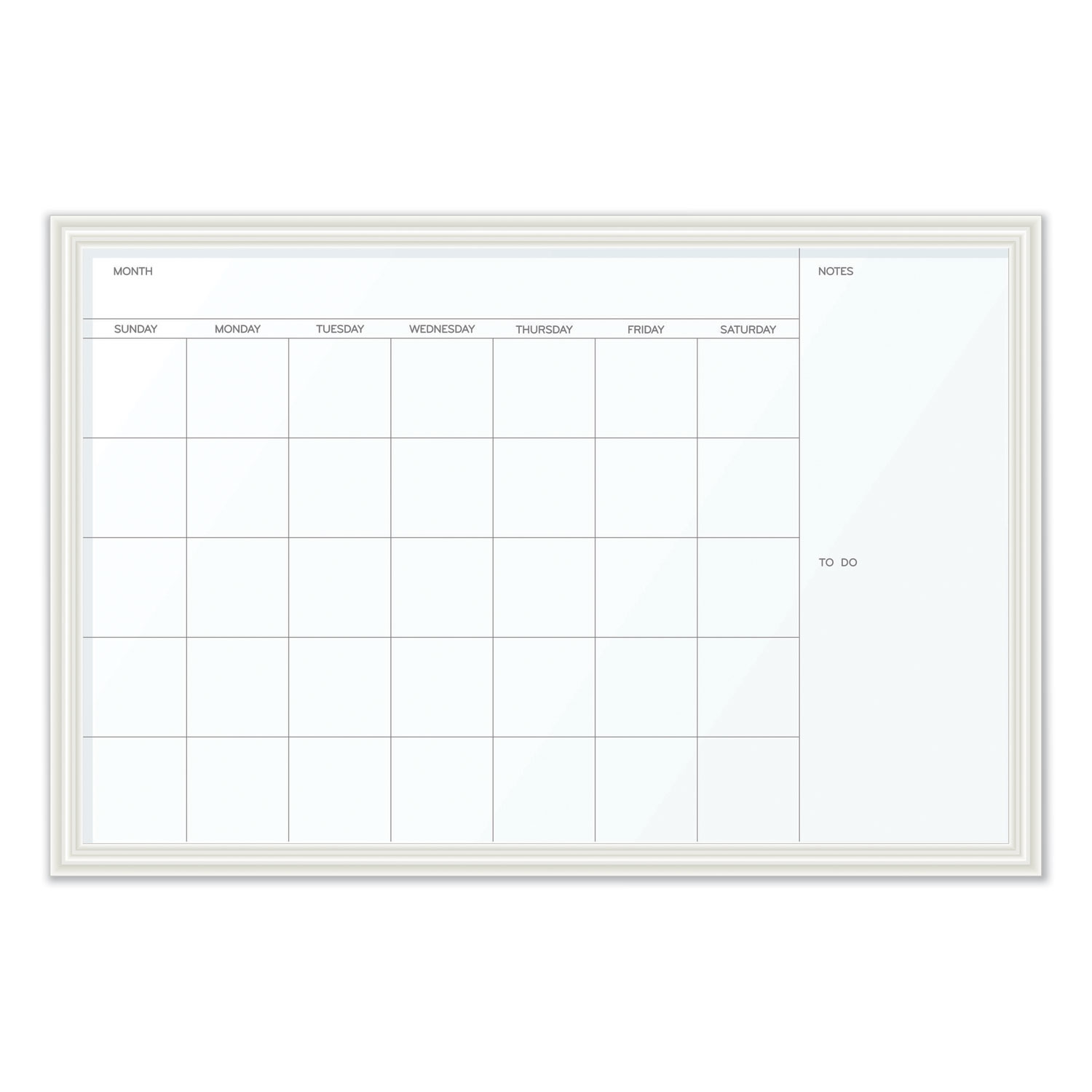 U Brands Magnetic Dry Erase Calendar with Decor Frame 30 x 20 White Surface and Frame product image