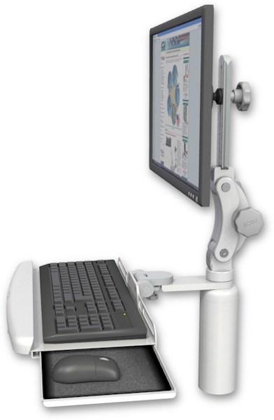 Ultra 550 LCD Desk Mount with 7.5" Riser and Bent Keyboard Tray product image