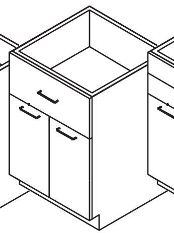 Cabinet 1 Drawer 2 Door No Top product image