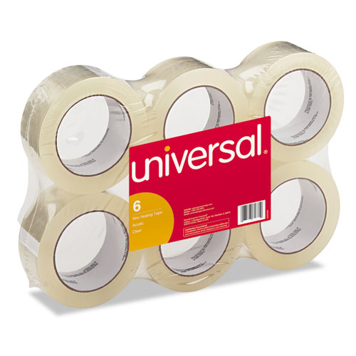 Universal Clear Box Sealing Tape 2" x 110yds 3" Core Pack of 6 product image