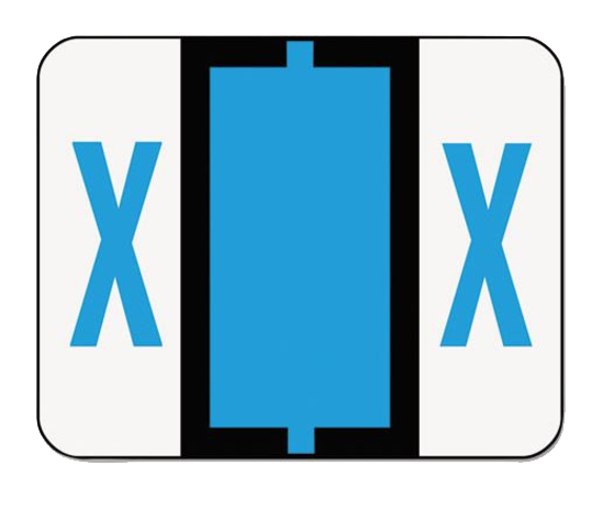 Smead Blue A-Z Color-Coded Bar-Style End Tab Labels Letter X Roll of 500 product image