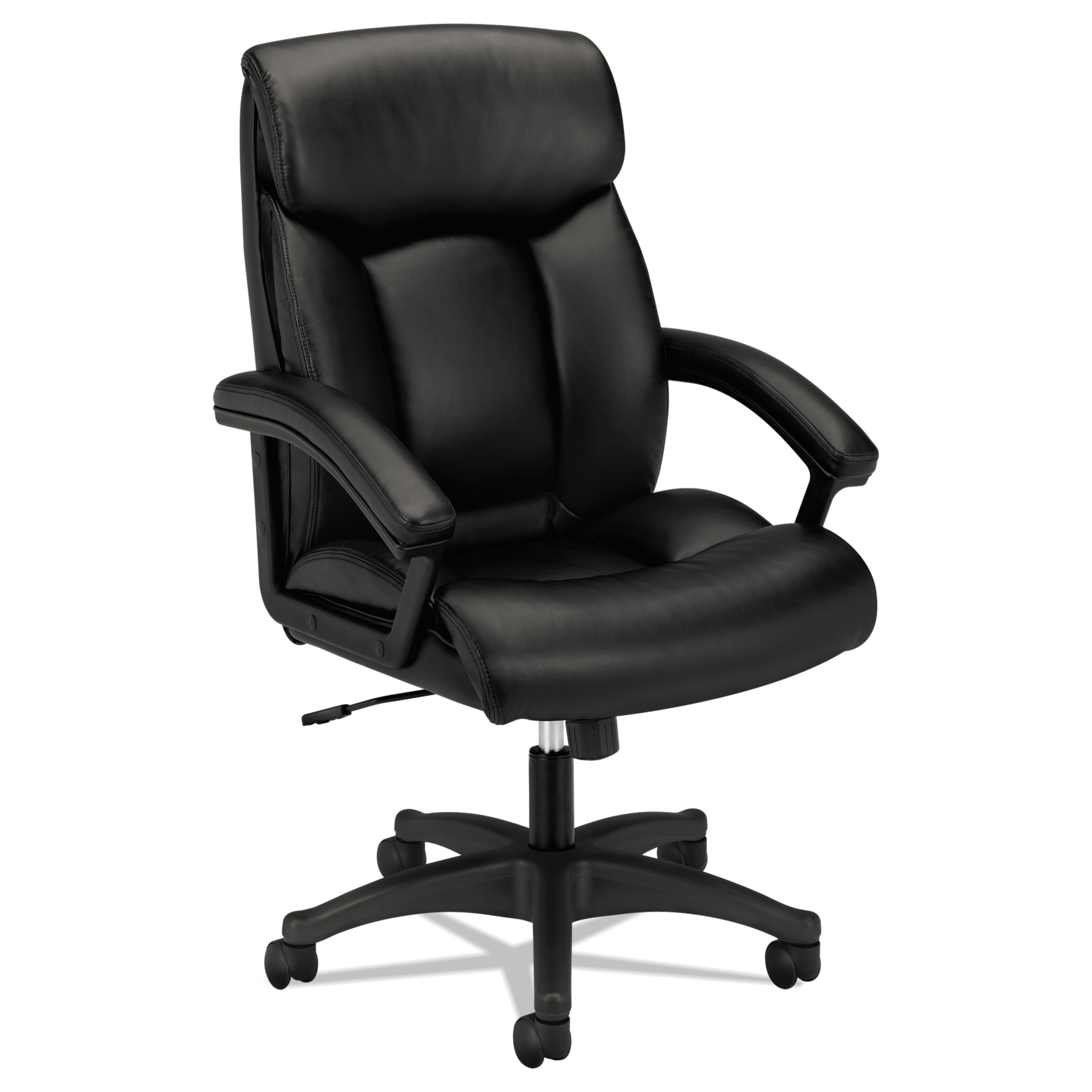 HON® HVL151 Executive High-Back Leather Chair Black Seat/Black Back Black Base product image