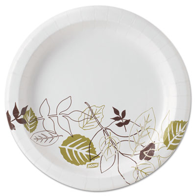 Dixie® Pathways Mediumweight Green/Burgundy Paper Plates 8-1/2" Carton of 1000 product image
