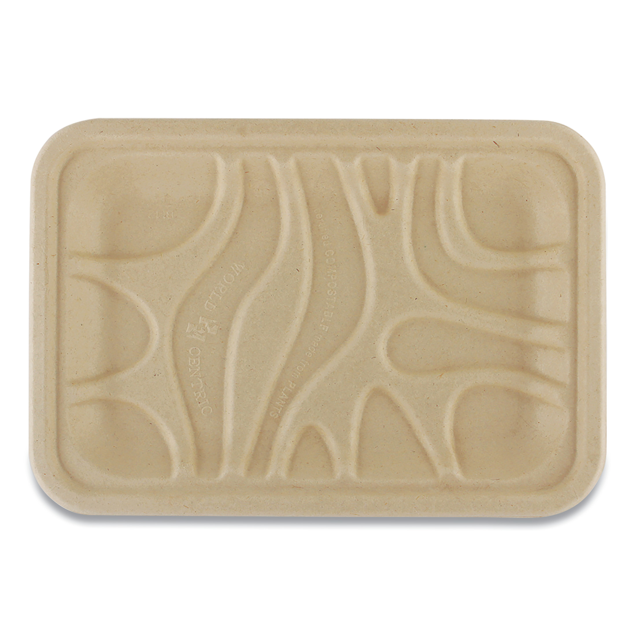 World Centric® Fiber Trays PLA Lined PFAS Free 8.2 x 5.7 x 0.7 Natural Carton of 500 product image