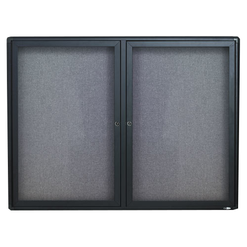 Quartet® Enclosed Fabric Bulletin Board 48" x 36" Gray Surafce with Graphite Aluminum Frame product image