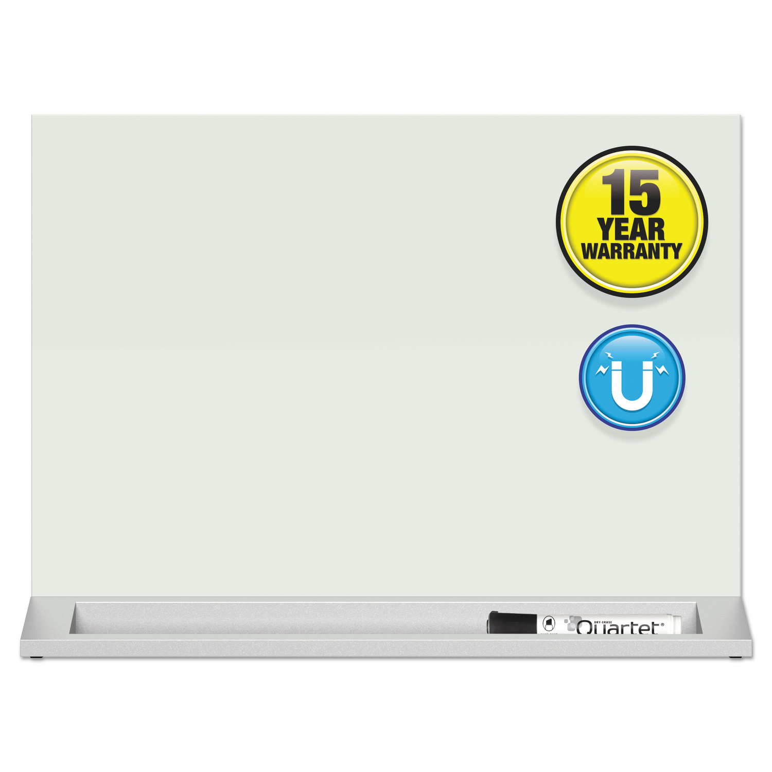 Quartet® Dry Erase Frosted Glass Desktop Privacy Panel 17 x 23 product image