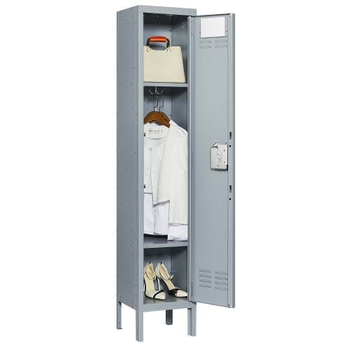 1 Door 66"H Metal Lockers With Lock Employee Storage Locker Gray product image