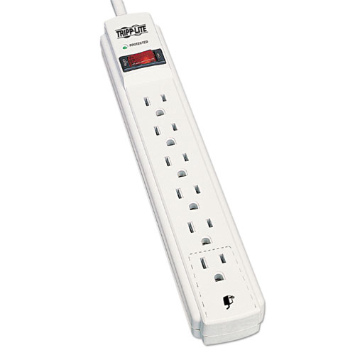 Tripp Lite Protect It! Surge Protector 6 Outlets 4ft Cord 790 Joules Light Gray product image