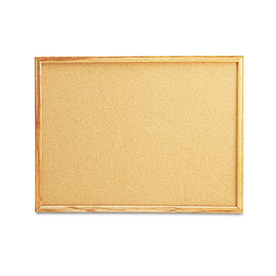Universal® Natural Cork Board 24" x 18" Oak Finished Frame product image