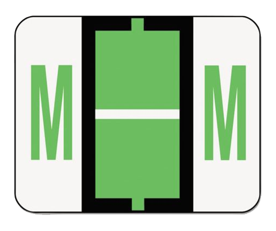 Smead Light Green A-Z Color-Coded Bar-Style End Tab Labels Letter M Roll of 500 product image