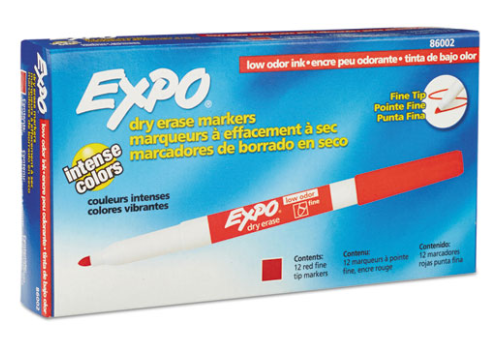 Expo Low Odor Dry Erase Marker Fine Point Blue Dozen