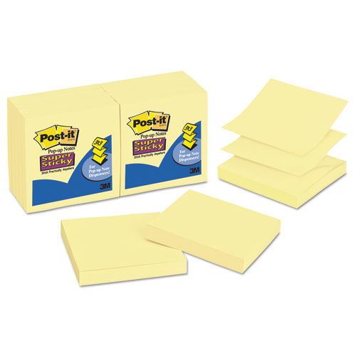 Canary Yellow Pop-up Note Refill 3 x 3 90-Sheet Pack of 12 product image