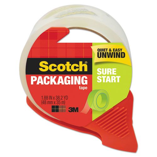 Scotch Clear Sure Start Packaging Tape with Dispenser 1.88" x 38.2yds 1.88" Core product image