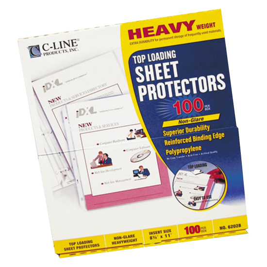 Clear Heavy Non-Glare Polypropylene Letter Sheet Protectors Box of 100 product image