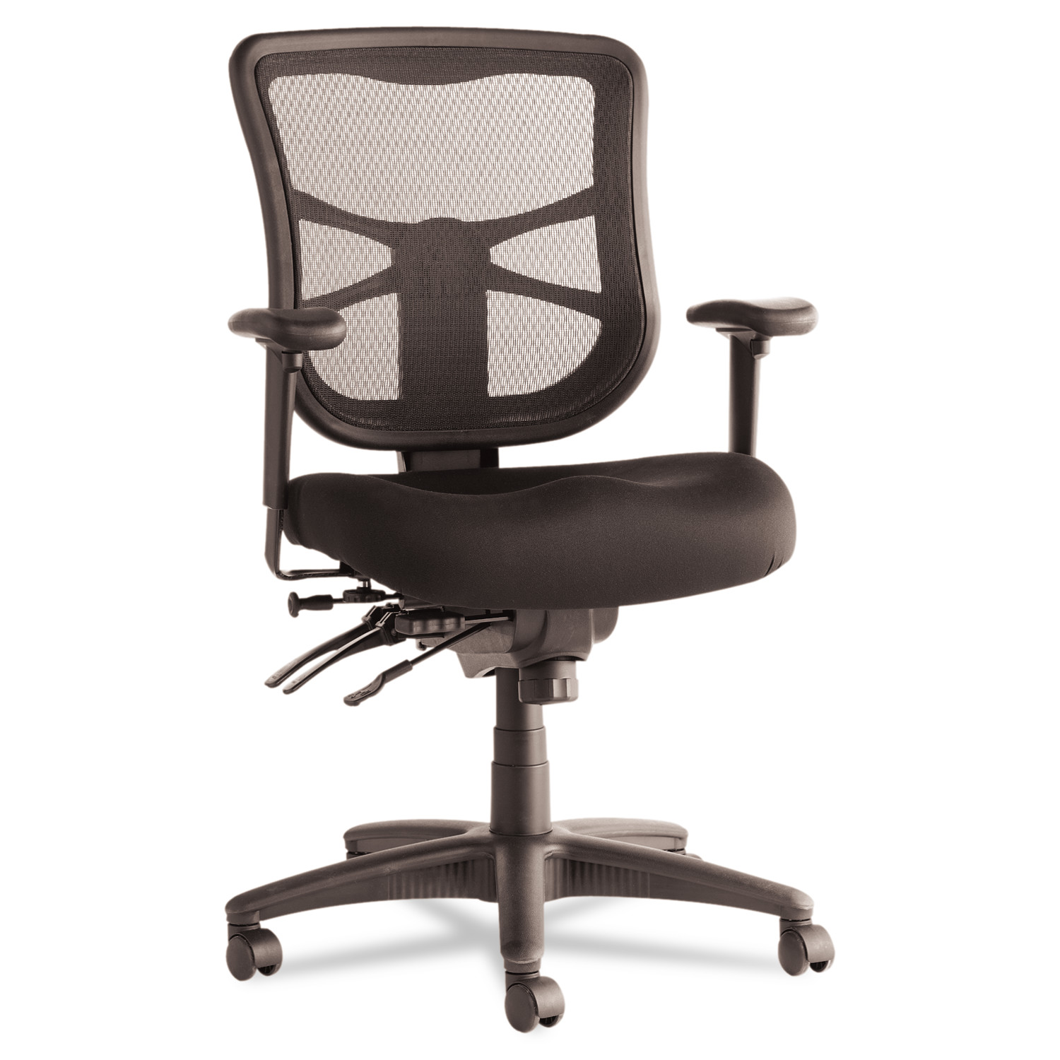 Alera® Elusion Series Mesh Mid-Back Multifunction Chair Black Seat/Black Back Black Base product image