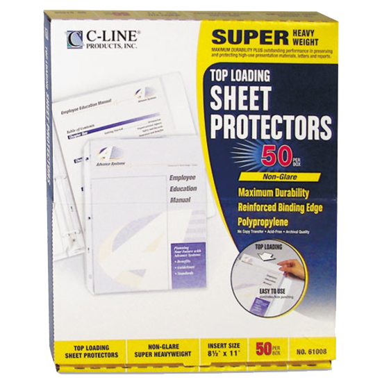 Letter Super Heavy Poly Sheet Protector Non-Glare Box of 50 product image