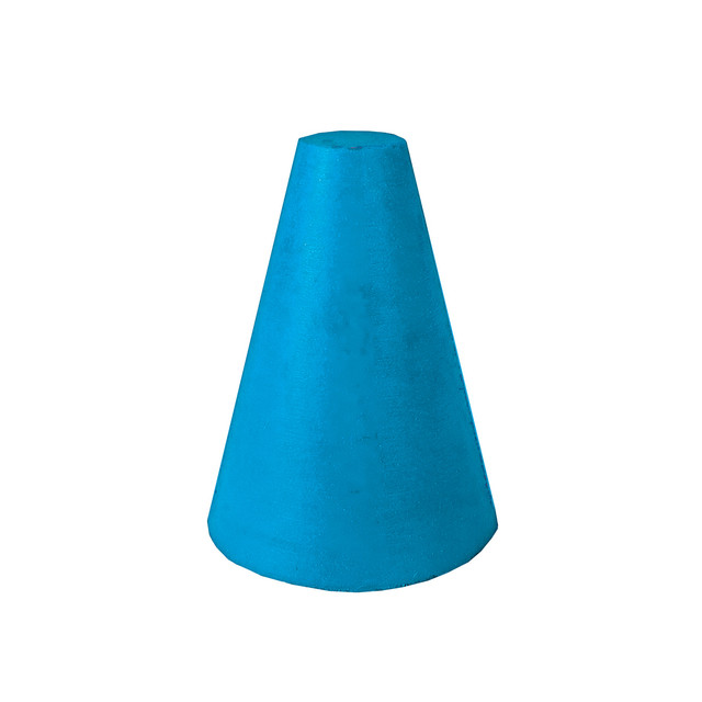 Rubberized Abrasive Cone - Tapered 1" x 7/8" - 1/4" Blue X/F S/C image