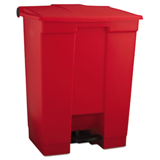 Rubbermaid® Indoor Utility Step-On Waste Container Rectangular Plastic 18 Gallon Red product image