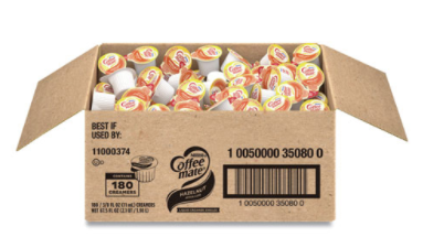 Liquid Coffee Creamer Hazelnut 0.38 oz Mini Cups Carton 180 product image
