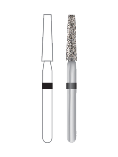 Midwest® #847/018 Super Coarse Multi-Use Diamond Taper Flat End FG Short Shank Pack of 5 image