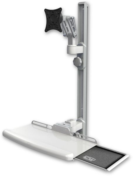 Ultra 500 LCD Mount on 36" Wall Track with Separate Arms and Bent Keyboard Tray product image