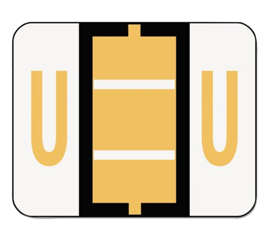 Smead Light Orange A-Z Color-Coded Bar-Style End Tab Labels Letter U Roll of 500 product image