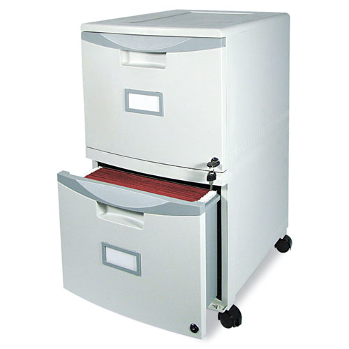 Two-Drawer Gray Mobile Filing Cabinet product image