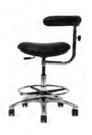 Deluxe Naugahyde Assistant Stool with Ratcheting Torso Support product image