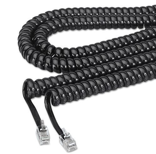 Black Coiled Phone Cord Plug/Plug 25ft product image