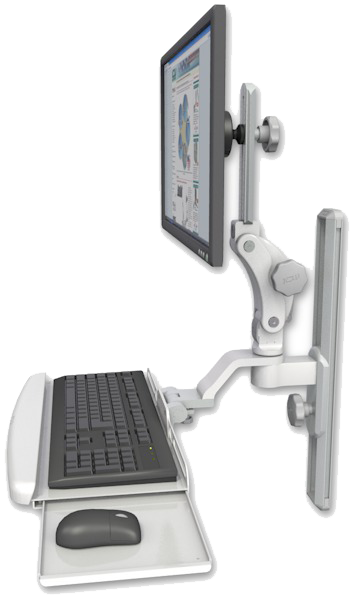Ultra 550 LCD Mount on 19" Wall Track Slider with Bent Keyboard Tray product image