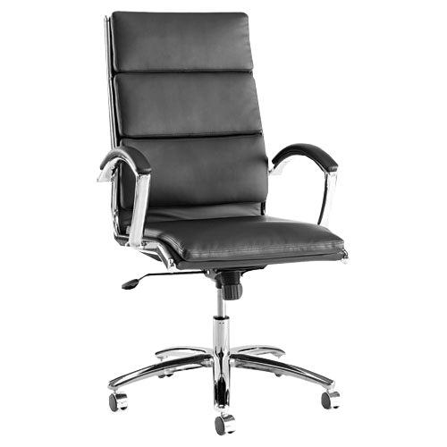 Alera® Neratoli Series High-Back Swivel/Tilt Chair Black Leather Chrome Frame product image