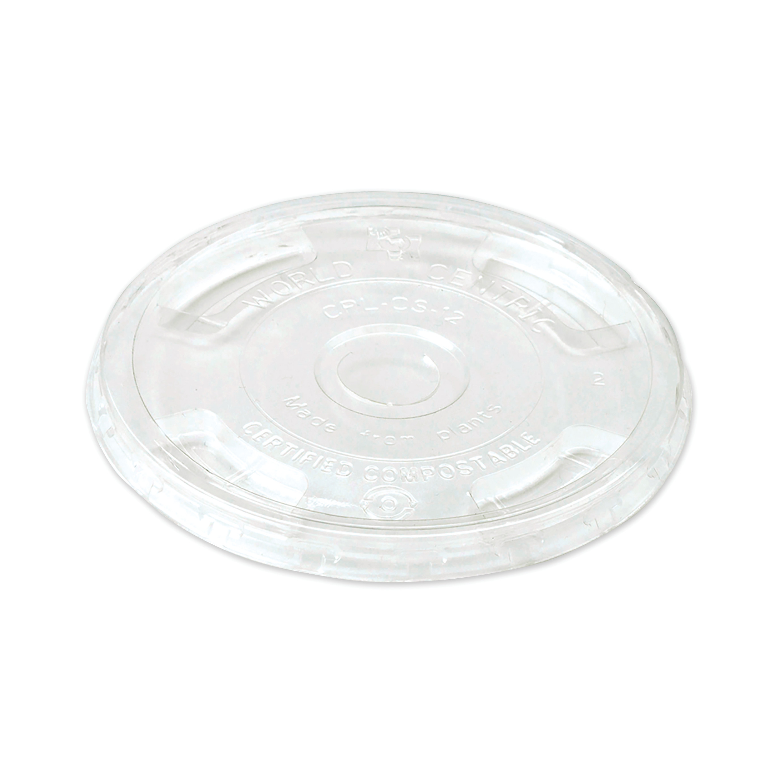 World Centric PLA Clear Cold Cup Lids, Fits 9 oz to 24 oz Cups, Clear, 1,000/Carton