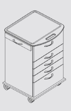 NC Cart with Pullout Flip Down 3-3.5"/1-8" Drawers 22" Wide - Left product image