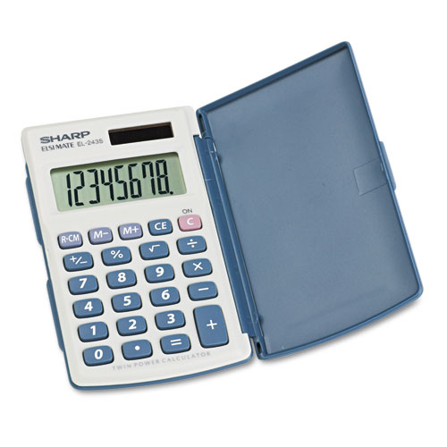 Sharp EL-243SB Solar Pocket Calculator 8-Digit LCD product image