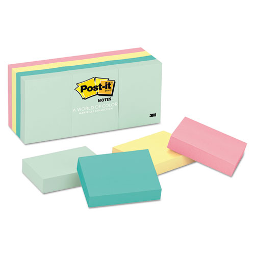 Post-It® Original Pads in Pastel Colors 1-1/2" x 2" Pack of 12 product image