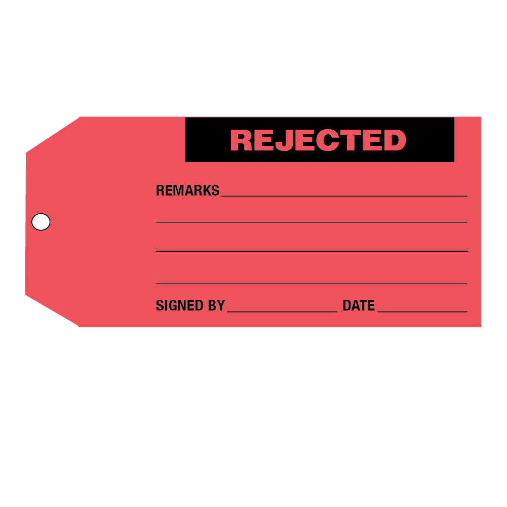 Equipment Labels Rejected Remarks Box product image