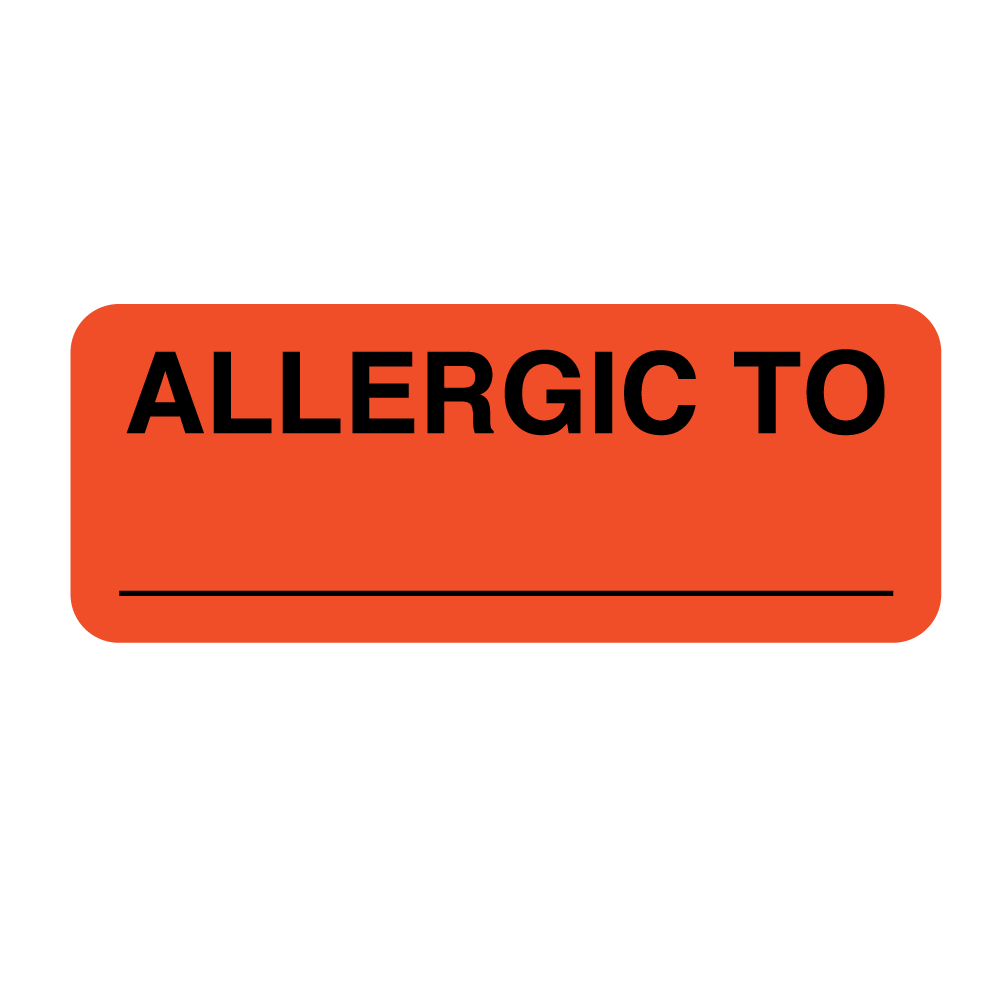 Warning Labels Allegic To Flr Red With Black 7/8" x 2-1/4" Roll product image