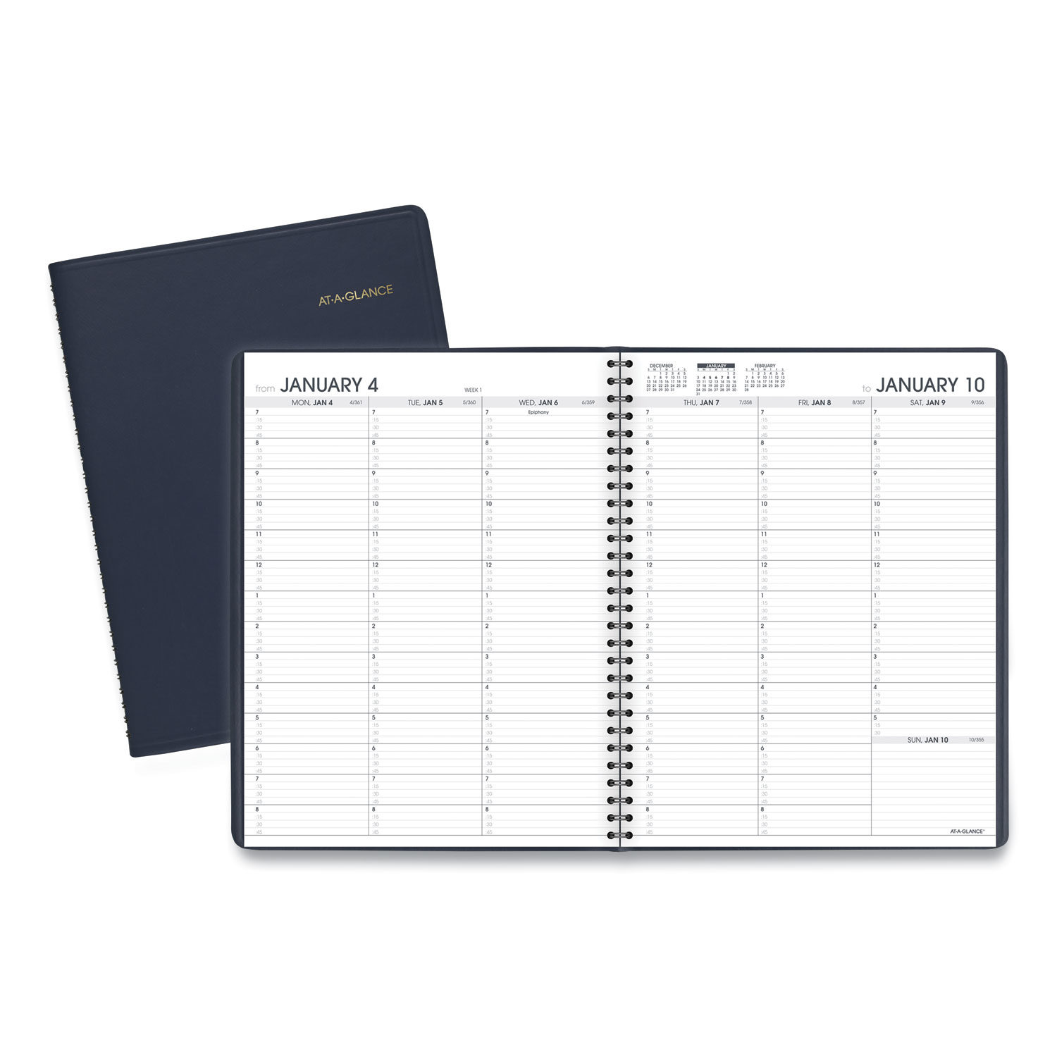 Weekly Appointment Book 11 x 8.25 Navy Cover 13-Month: Jan 2025 to Jan 2026 product image