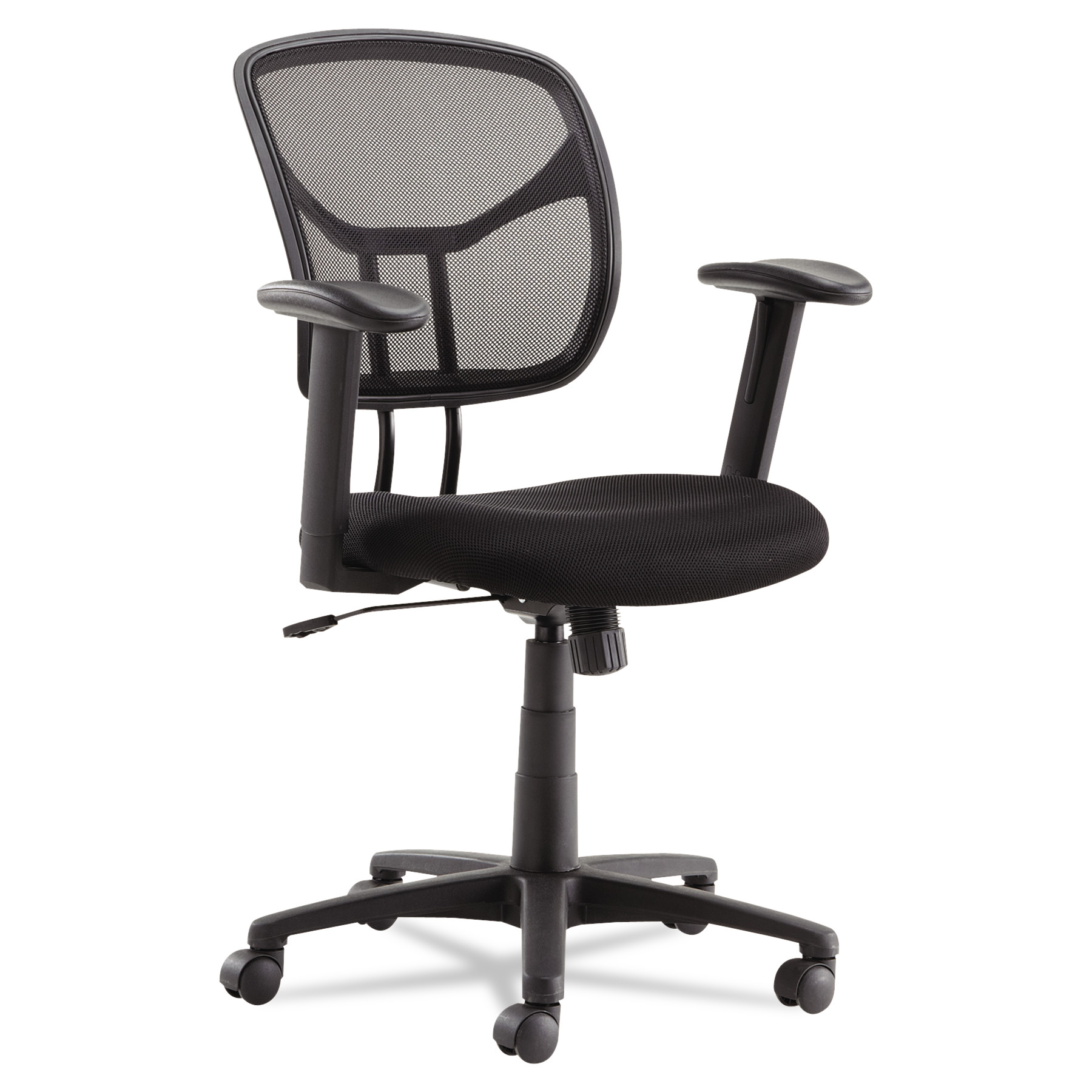 OIF Swivel/Tilt Mesh Task Chair with Adjustable Arms Black Seat/Black Back Black Base product image