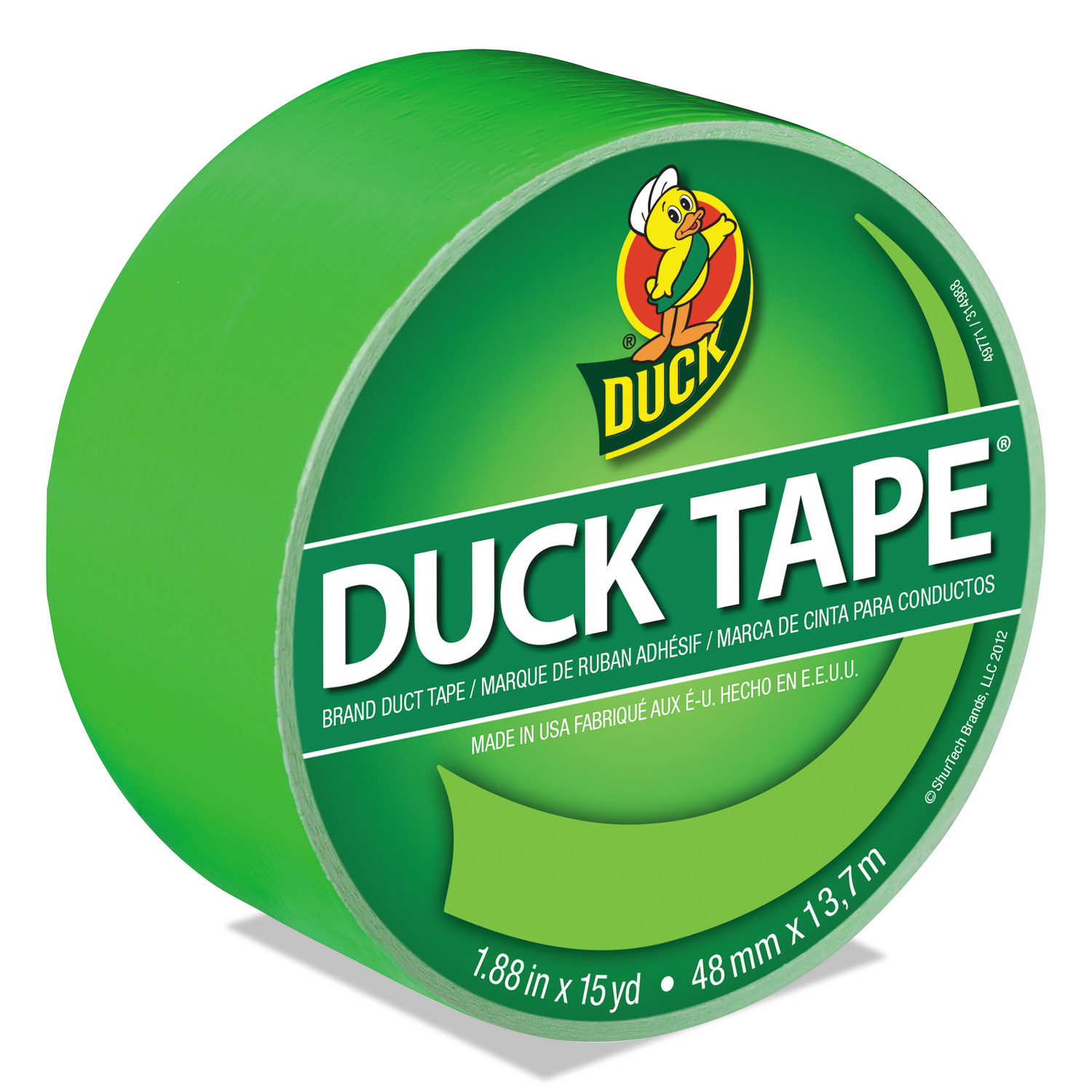 Duck® Colored Duct Tape 3" Core 1.88" x 15 yds Neon Green product image